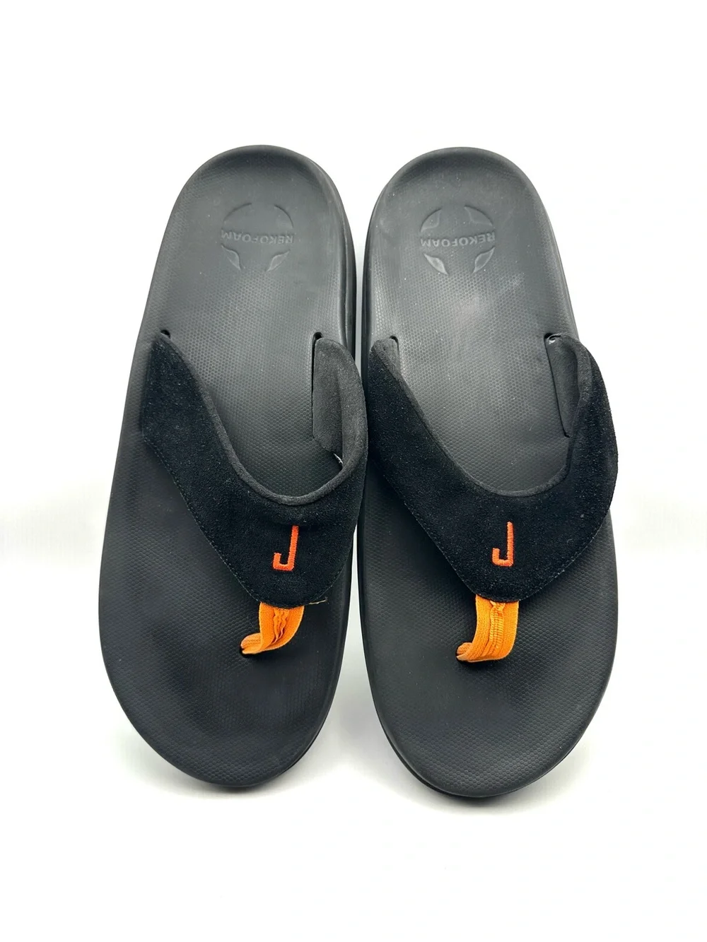 Jackwest Recovery Flip Flops Sandals Black Orange Size 12 Comfort Slides